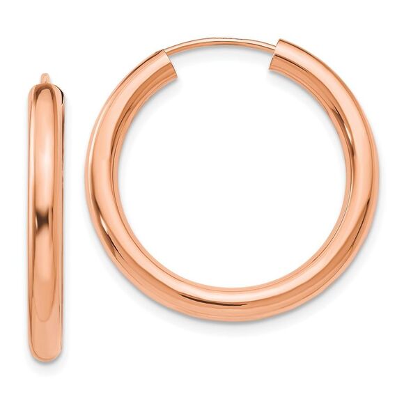 Kazi Luxury 14k Rose Gold Polished Endless Tube Hoop Earrings,New Products : American Fashion Style Bags On Sale